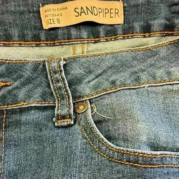Sandpiper Flower embroidered Jeans size 8 - Picture 7 of 7